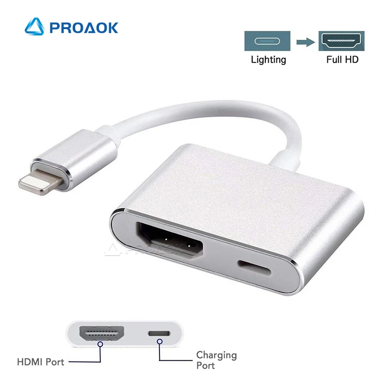 Кабель адаптер 1080P HDMI со штекером на гнездо цифровой AV для Lightning 8Pin конвертер iPhone