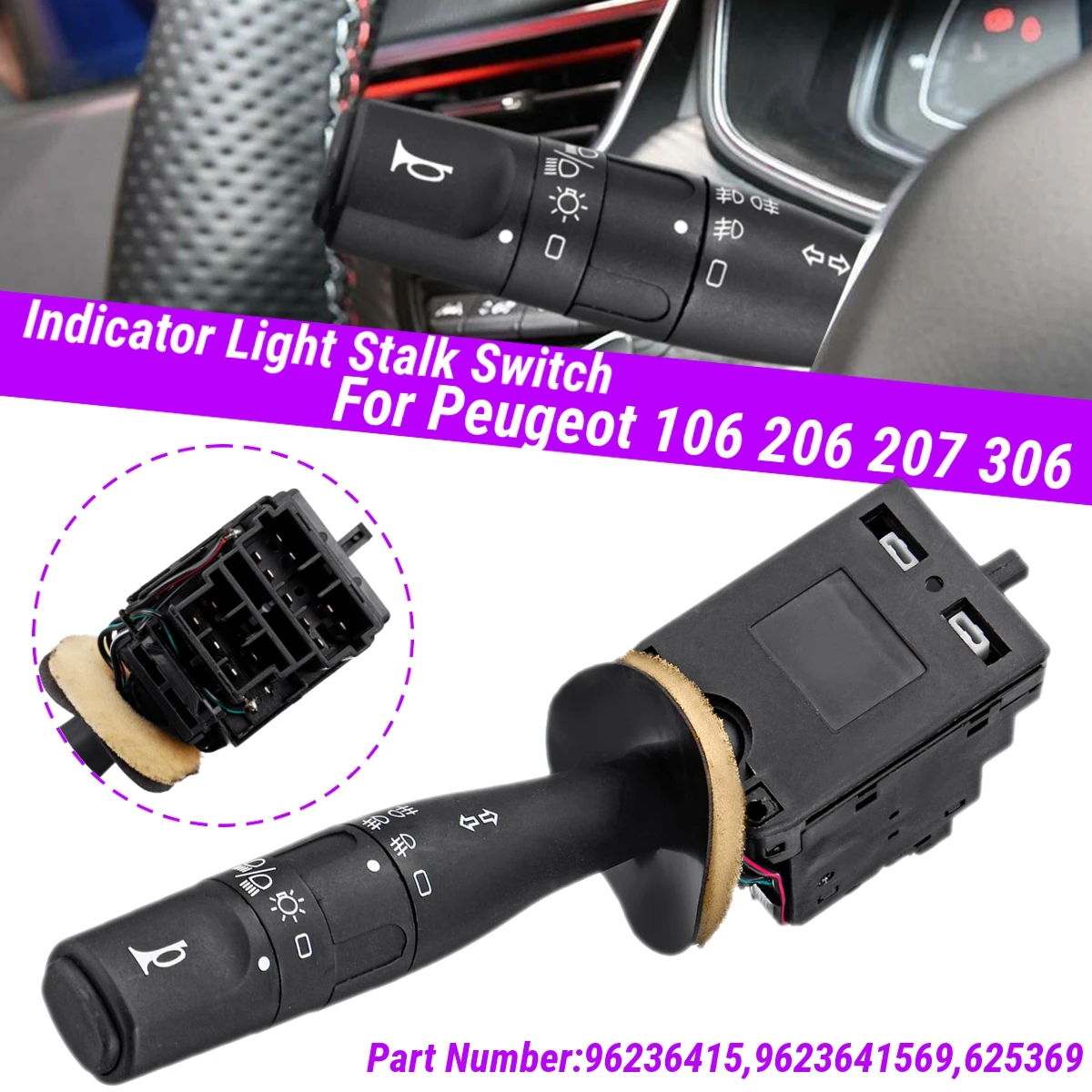 

251271 625369 9623641569 6253-69 автомобильный светильник с поворотным сигналом для Peugeot 106 206 207 306 Fiat для Citroen, головной светильник