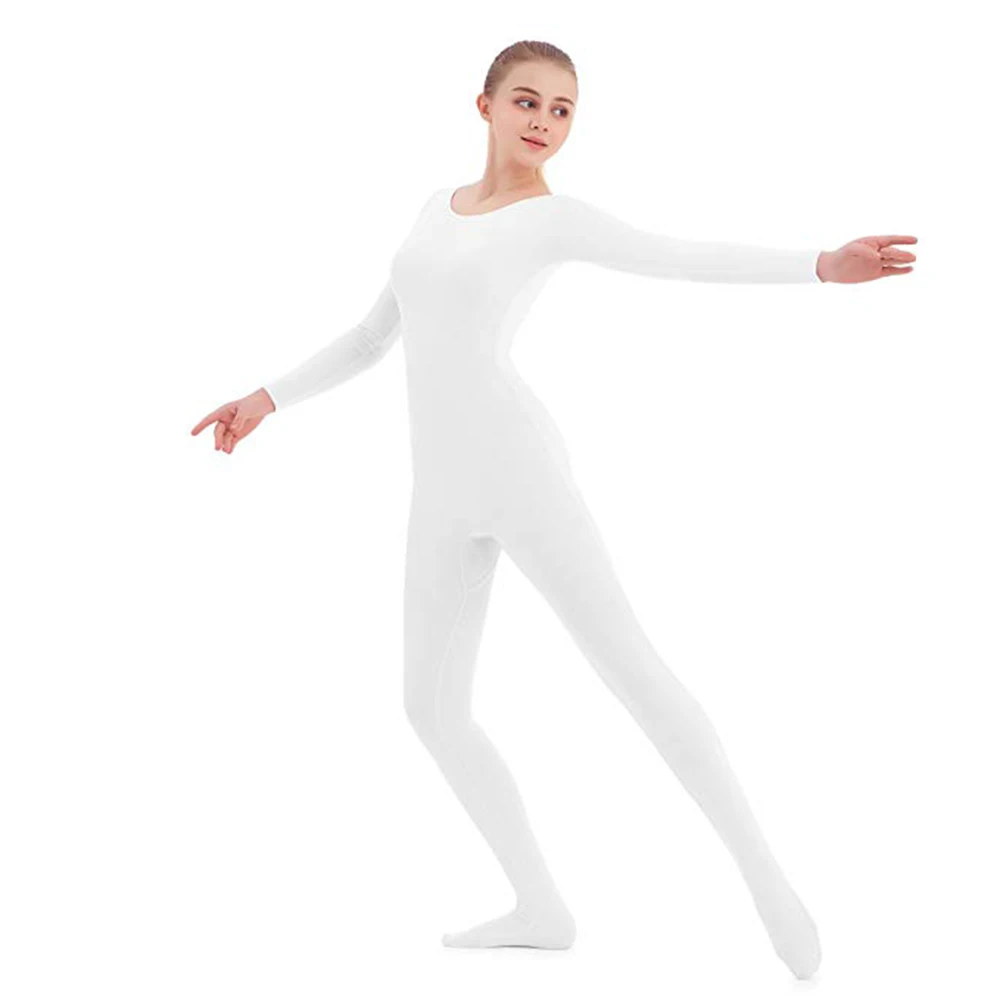 SPEERISE Long Sleeve Unitards for Women Dance Black Gymnastics Unitard Scoop Neck Spandex Catsuits Unisex Jumpsuits Men costumes |