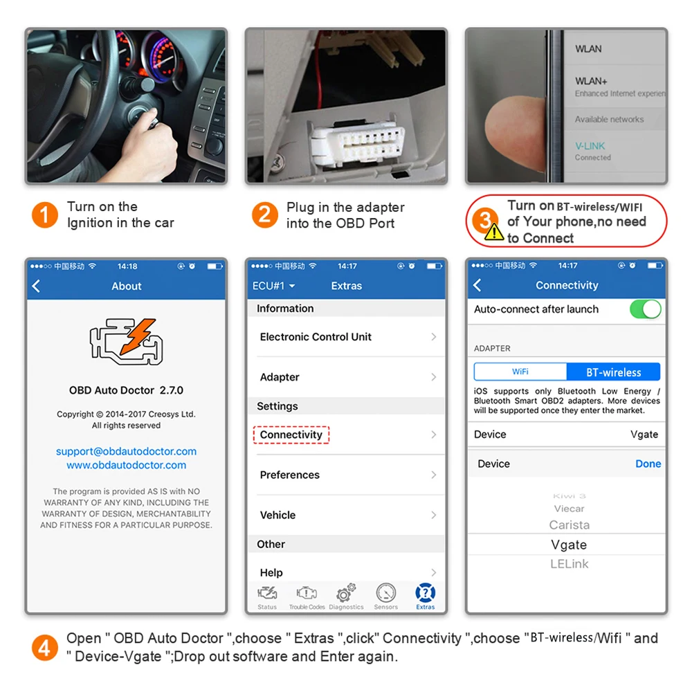 Vgate iCar pro ELM 327 Bluetooth OBD2 сканер диагностики автомобиля elm327 сканирующий инструмент