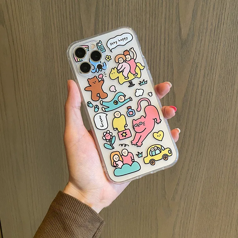 Чехол для телефона с мультяшным ленивым котом iPhone 14 13 12 11 Pro Max X XS XR 7 8 Plus