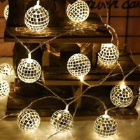 battery powered mirror ball light string ballroom decorative lights festive decoration for christmas treeholidaybirthday