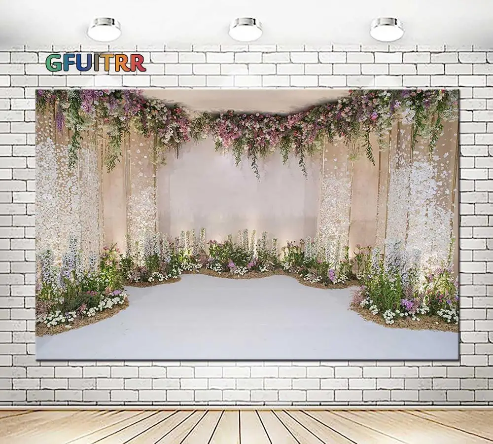 GFUITRR цветочный настенный фон для фотосъемки свадебное украшение виниловый