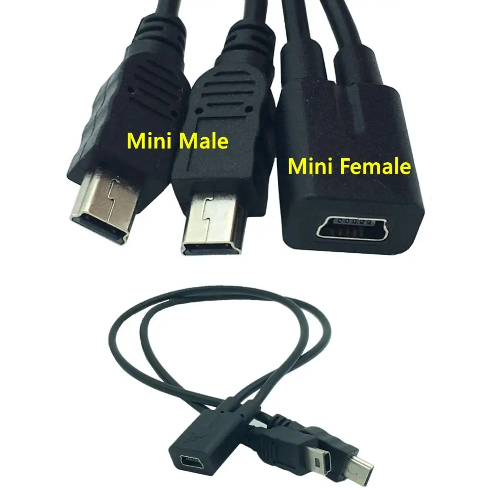 Micro/Mini USB к 5P один точечный и два зарядных кабеля 1 гнездо на 2 штекера Y