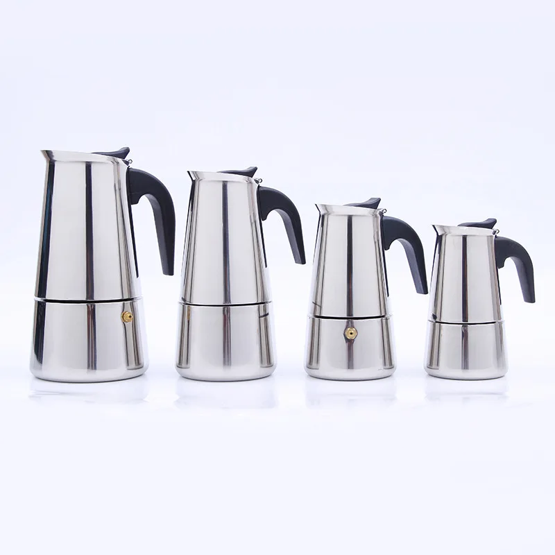 

2 cups stainless steel moka pot household coffee machine French press pot
