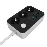 2500w 10a extension cord charging ports charger universal 6 usb ports socket eu plug power strips household surge protection