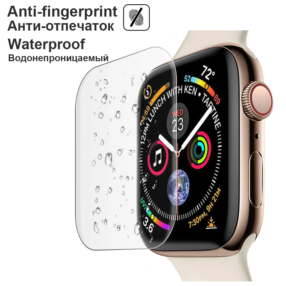Полное покрытие, полностью гелевая стеклянная пленка для Apple Watch 4, 40, 44 мм, Защита экрана для iWatch серии 4, 3, 2, защитная пленка 38