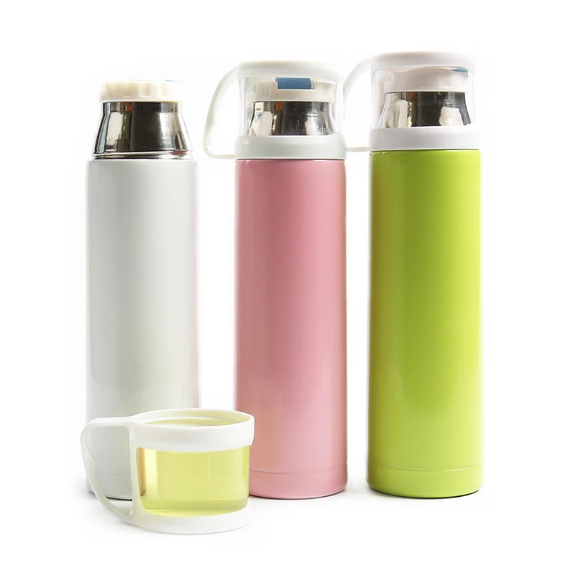 

500ML 304 Stainless Steel Vacuum flask with Transparent Cover Thermos cup Portable Outdoor Sports bottle Ladies' water cup