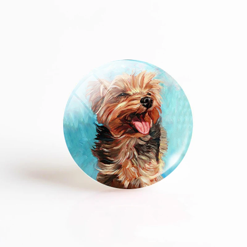 5 шт./лот изображение собаки-бульдога таксы сделай сам 25 мм круглый стеклянный