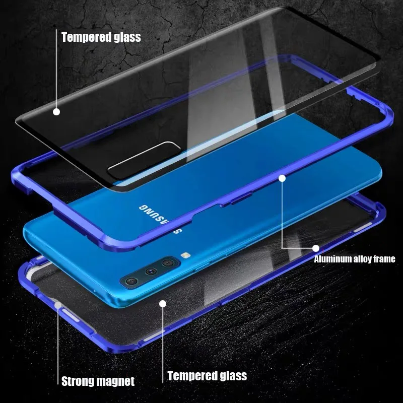 Магнитный металлический чехол для samsung Galaxy Note Pro 10 9 8 S10 S9 S8 плюс A7 A8 A9 2018 A10 A50 A70 A20 A30
