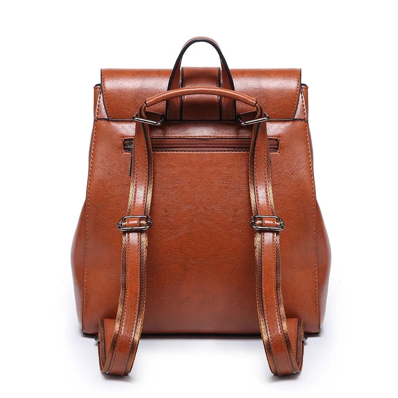 Высококачественный Женский рюкзак из масляной кожи многофункциональный женский