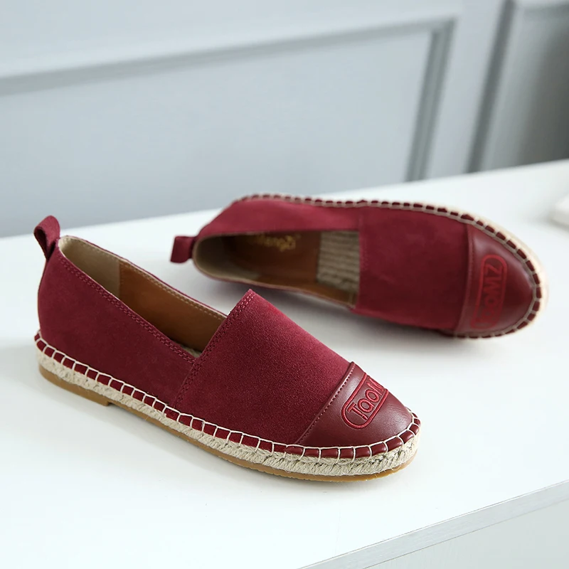 Туфли LAASIMI женские из флока базовые эспадрильи плоская подошва повседневная