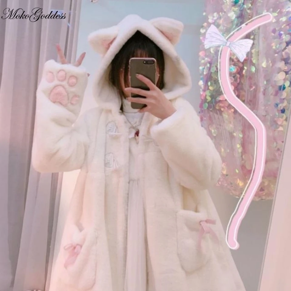 Милое бархатное утолщенное мягкое осенне-зимнее милое плюшевое пальто с