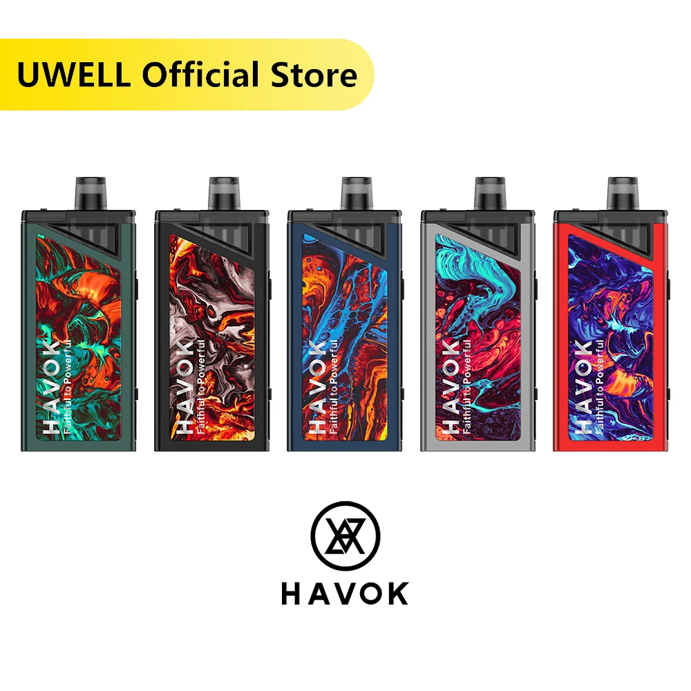 

UWELL HAVOK V1 Pod Mod Vape Kit 4ML Capacity 65W 0.6/0.25 ohm UN2 Meshed Coil 1800mAh Battery Electronic Cigarette Vaporizer