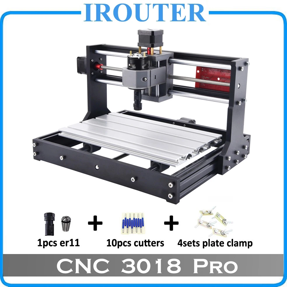 CNC3018Pro withER11, diy мини ЧПУ гравировальный станок, лазерная гравировка, Pcb ПВХ фрезерный станок, деревообрабатывающий станок, cnc лазер, cnc 3018 pro