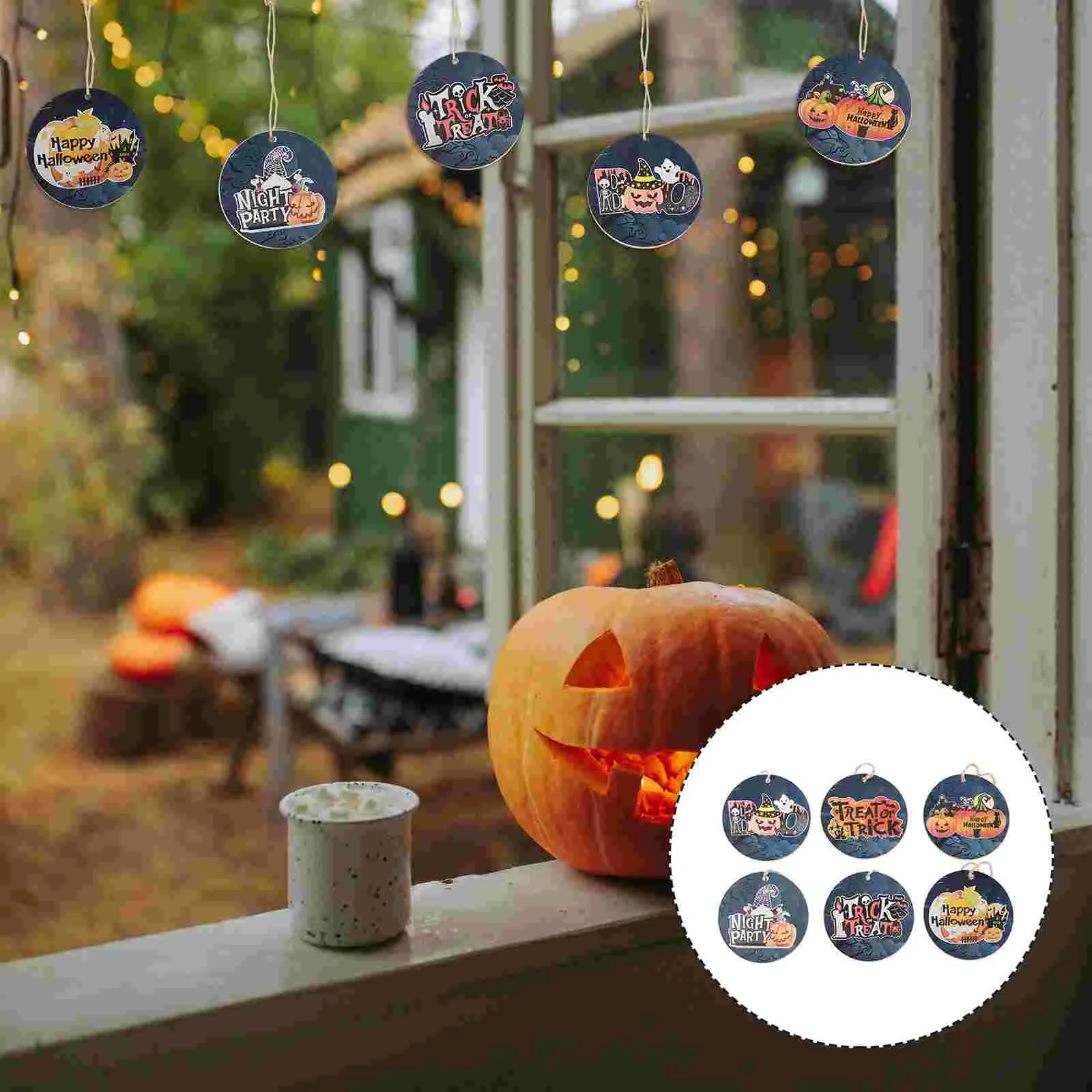 

6pcs Wooden Pendant Accessory Welcome Sign Festival Pendant