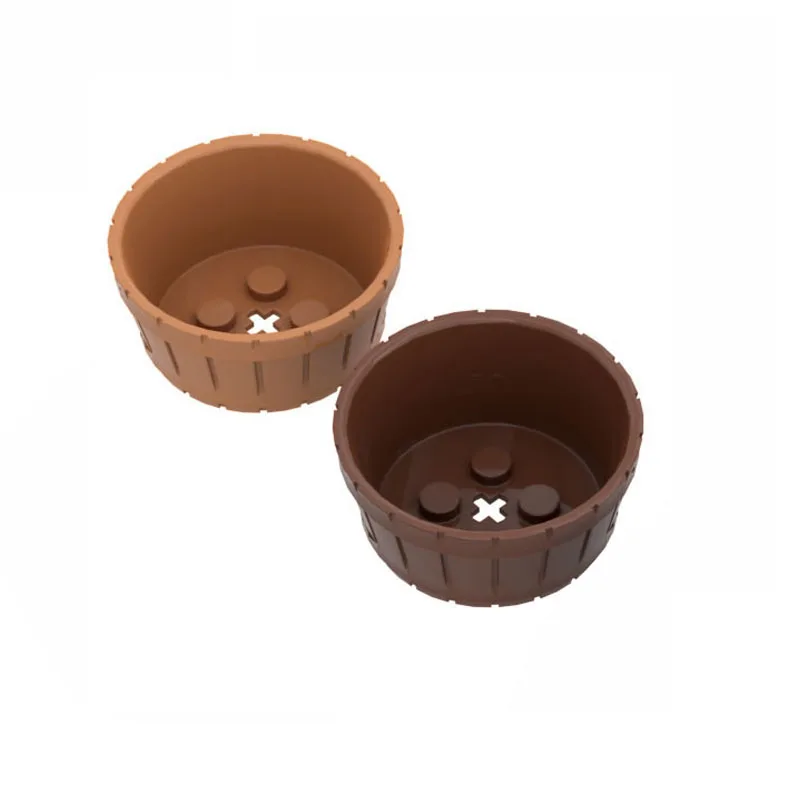 

MOC Bricks Reddish Container Barrel Half Large with Axle Hole fit Building Blocks DIY Toys kids Gift free shipping