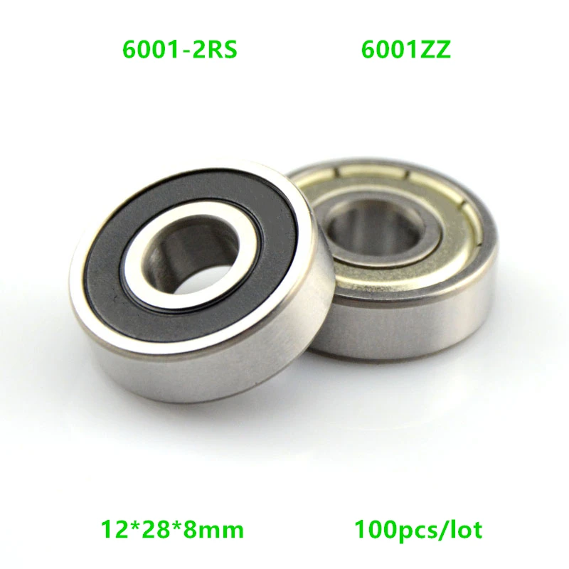 100 шт./лот высокое качество 6001 6001ZZ 6001RS 2Z 6001Z 2RS ZZ RS RZ 2RZ радиальные шарикоподшипники