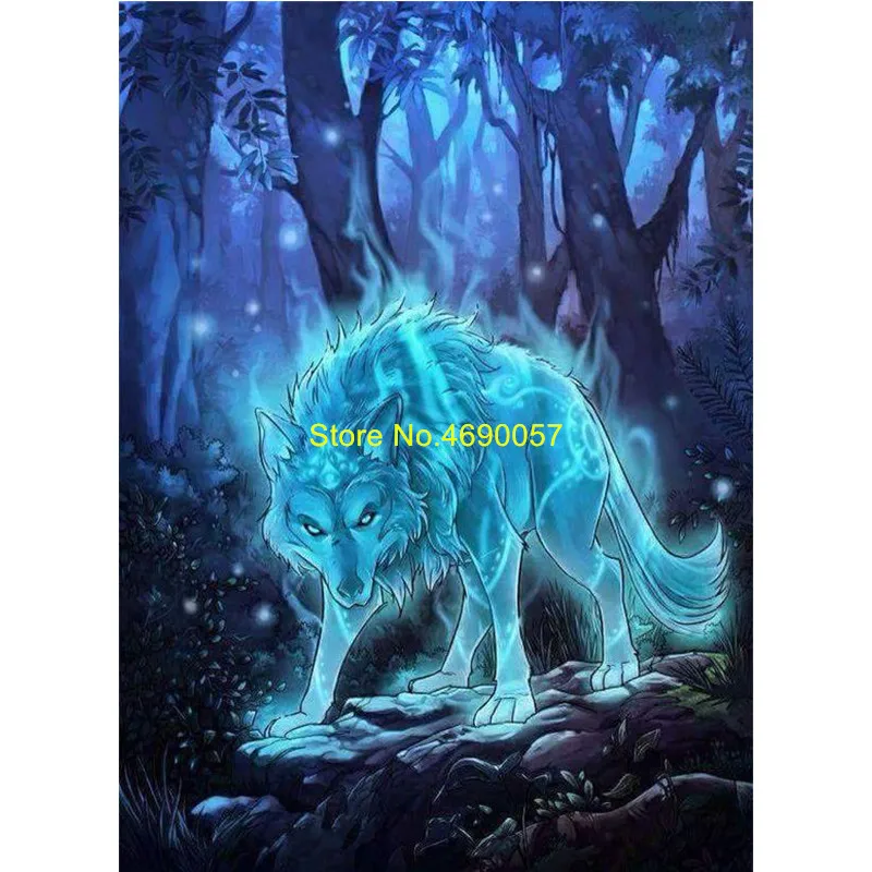 

Бриллиантовая вышивка Фэнтези искусство волк мозаика 5D Вышивка крестиком полная алмазная живопись DIY наклейка декоративные картины