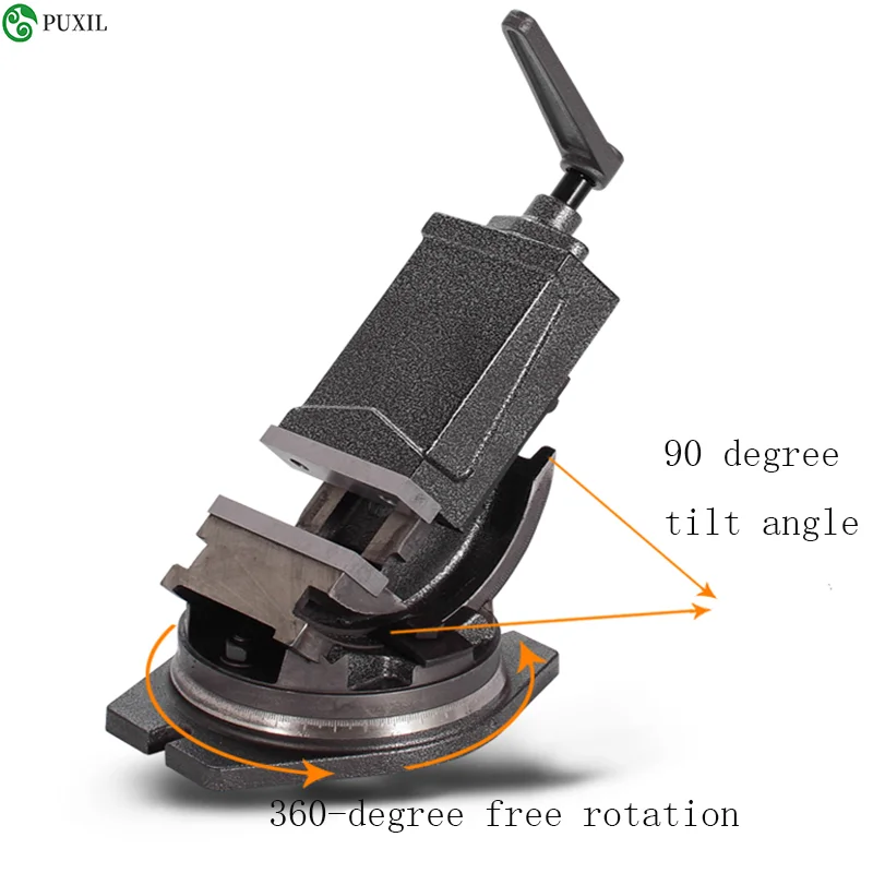 4 Inch Inclinable Angle Solid Flat Tongs 360-Degree Rotary Precision Taper Vise Precision High Quality Fat Tongs