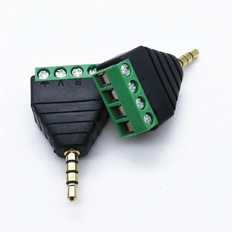 

3.5mm Earphone Jack Plugs Four-Section Stereo Welding-Free Connector Audio 3.5 Terminal Earphone Accessories
