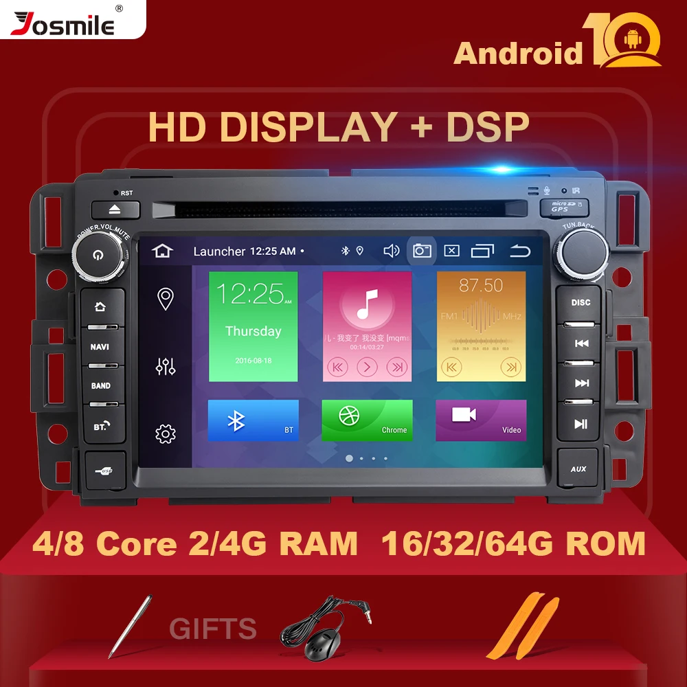 IPS 1Din Android 10 автомобильный DVD мультимедиа для GMC Sierra Yukon Denali Acadia Savana Chevrolet Express Traverse