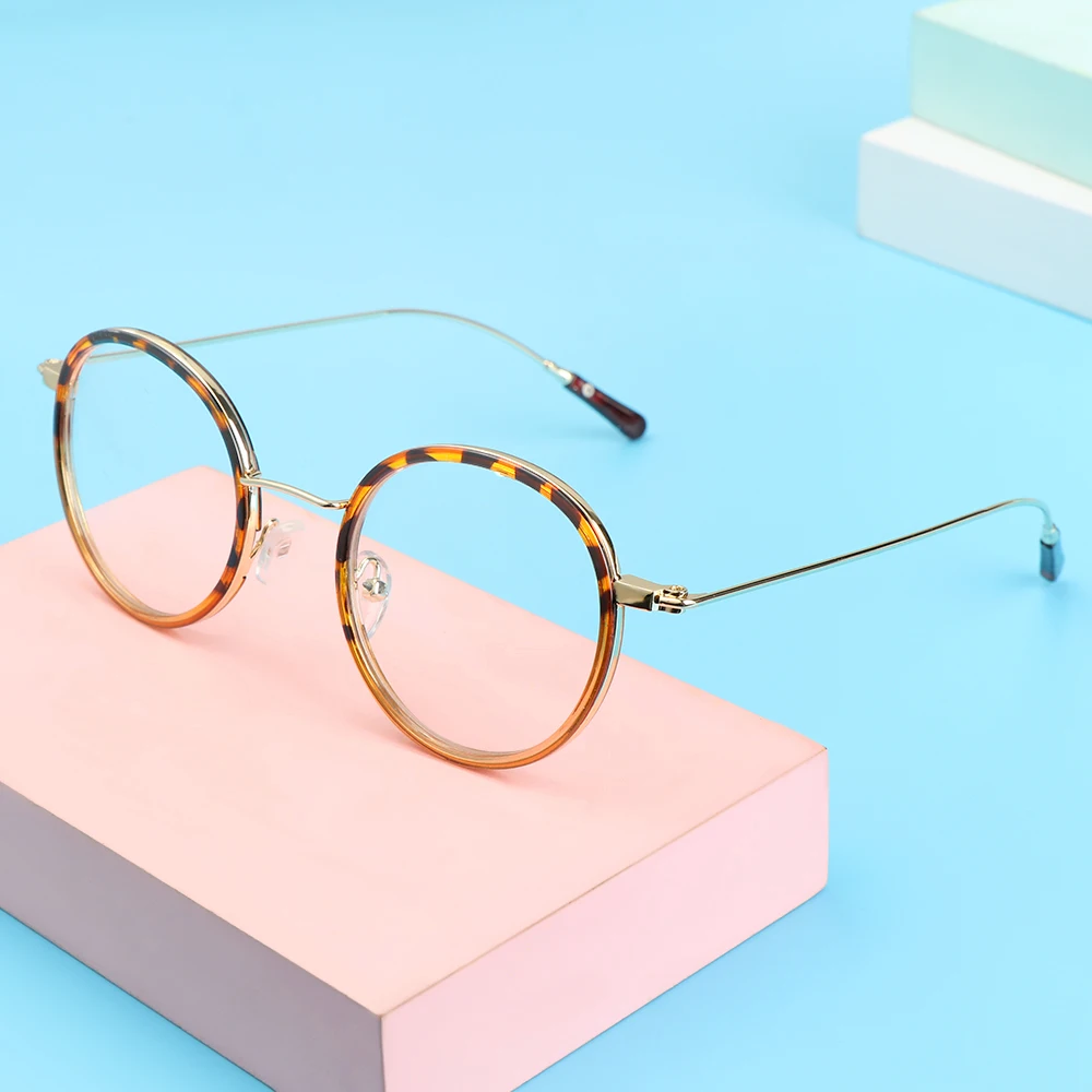 

Vintage Round Metal Glasses Women Men Classic Flat Mirror Optical Spectacles Frame Computer Gaming Glasses Vision Care Eyeglass