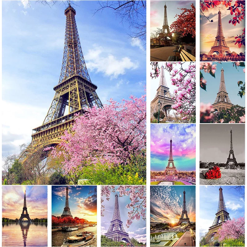 

DIY Snow Scenery Painting With Diamonds Mosaic On Sticker Canvas Full Drill Rhinestones Embroidery Photos Art For Wall Hanging