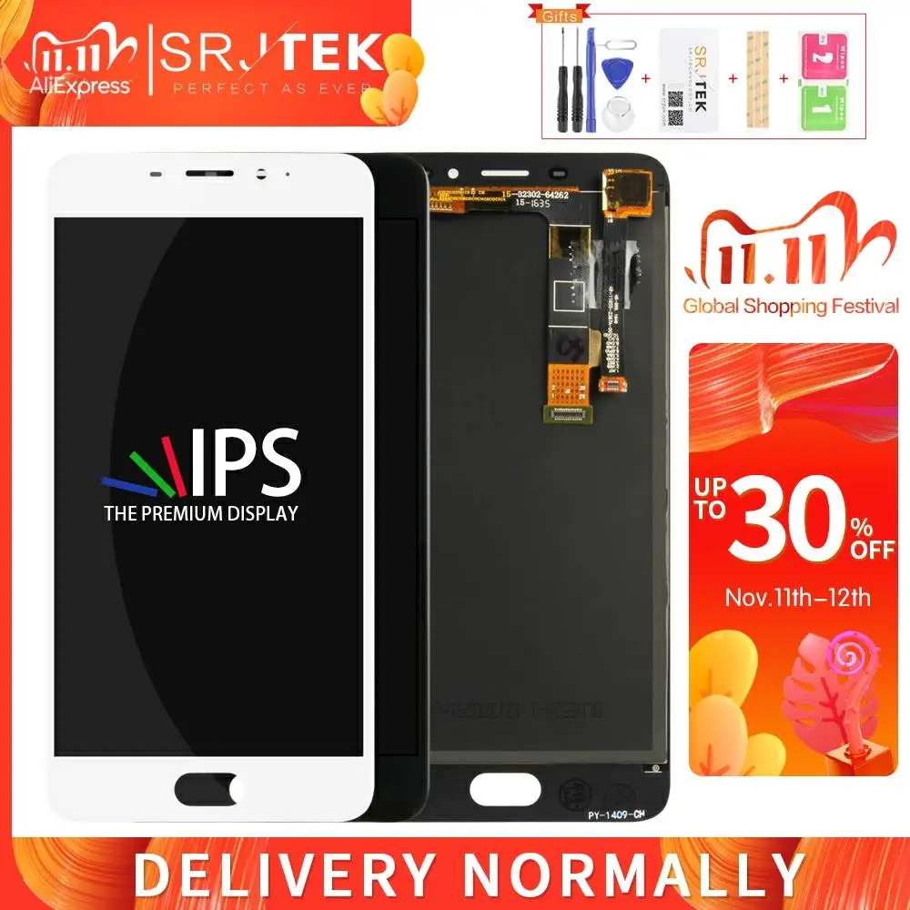 

For MEIZU M3E LCD For MEIZU M3E Display Panel Touch Screen Digitizer Sensor Glass Full Assembly Frame For Meilan E A680Q LCD