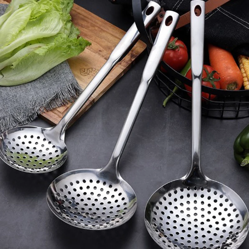 Кухня диаметр 12 см 14 16 18 ocm нержавеющая сталь скиммер/щелевая ложка/ковш сито с