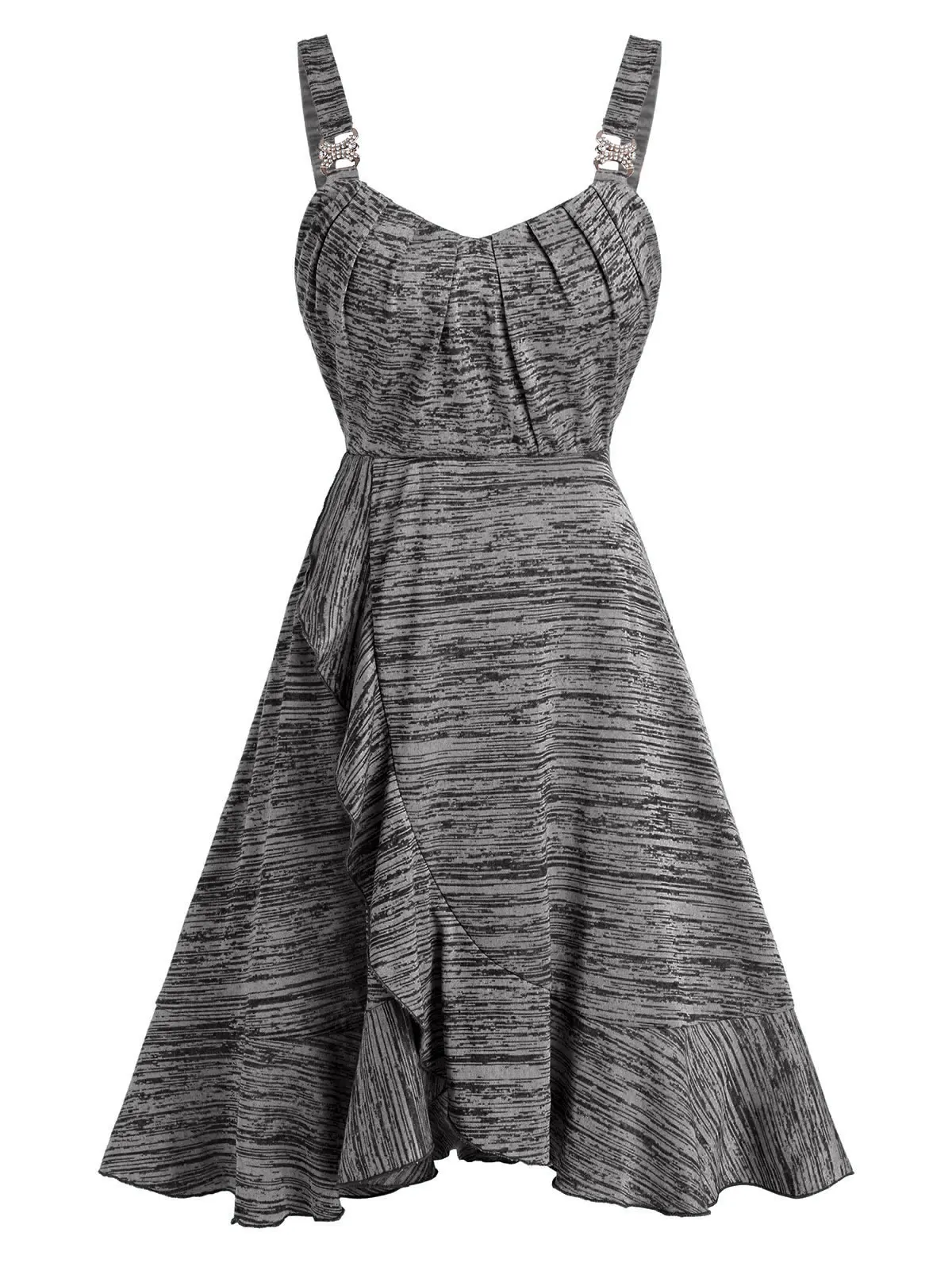 

Wipalo повседневное женское платье пространства на основе красителя стразы пряжка с оборками на бретельках платье размера плюс 3xl для ночного ...