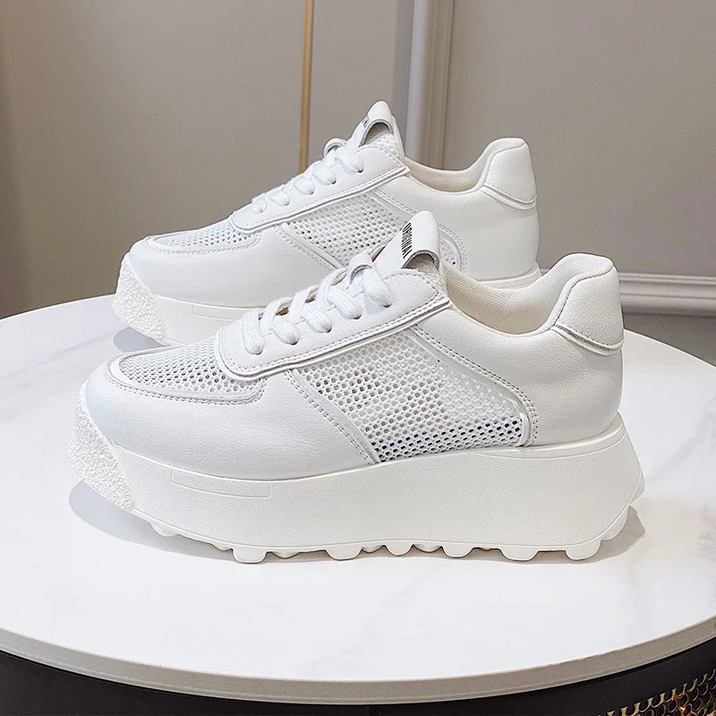 

Summer Shoes Ladies All-Match Clogs Platform Tennis Female Round Toe Mixed Colors Casual Sneaker 2021 Creepers Breathable Small