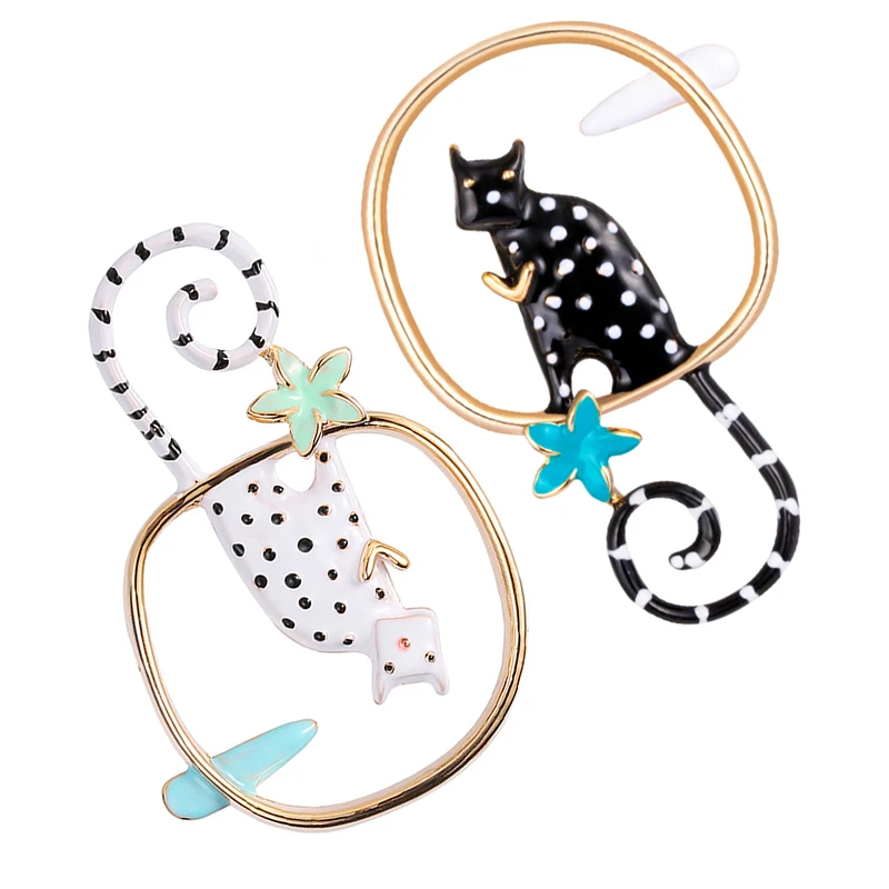 Модная эмалированная брошь в виде мультяшного кота булавка для сумки мужчин и