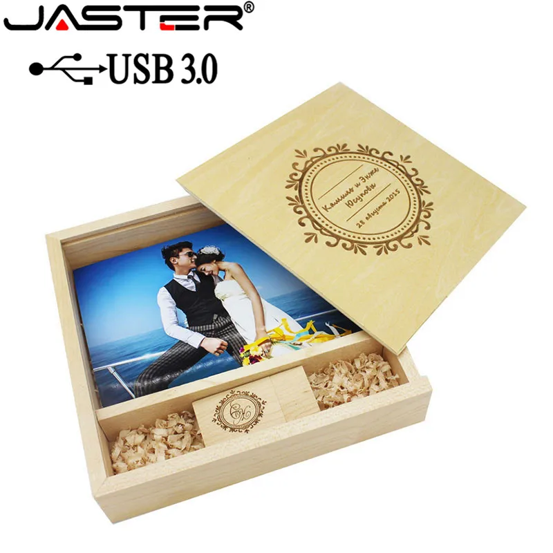 JASTER USB 3 0 фотоальбом дерево + коробка usb флэш накопитель Memory stick флешки 8 ГБ 16