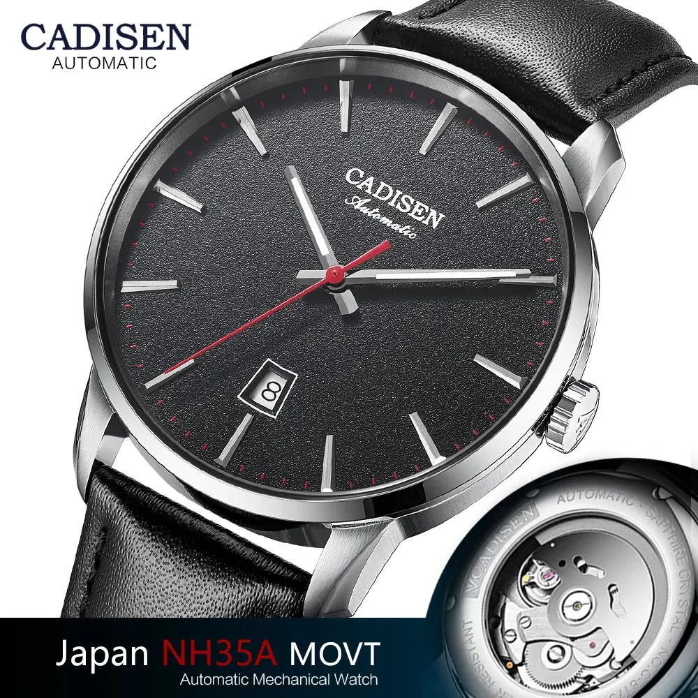 Montre homme Luxury Brand CADISEN Fashion Automatic Mechanical Watch Men Japan  Movement Watches Sapphire Calendar Waterproof