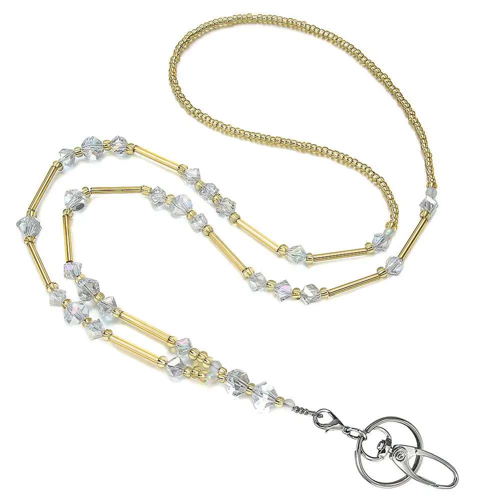 XL0326 RoyalBeiery модный вышитый бисером шнурок контрольный значок доступа идентификационный держатель для карт ожерелье ID крюк легкий Многоцветный Веревка Цепь - Окраска металла: XL0326