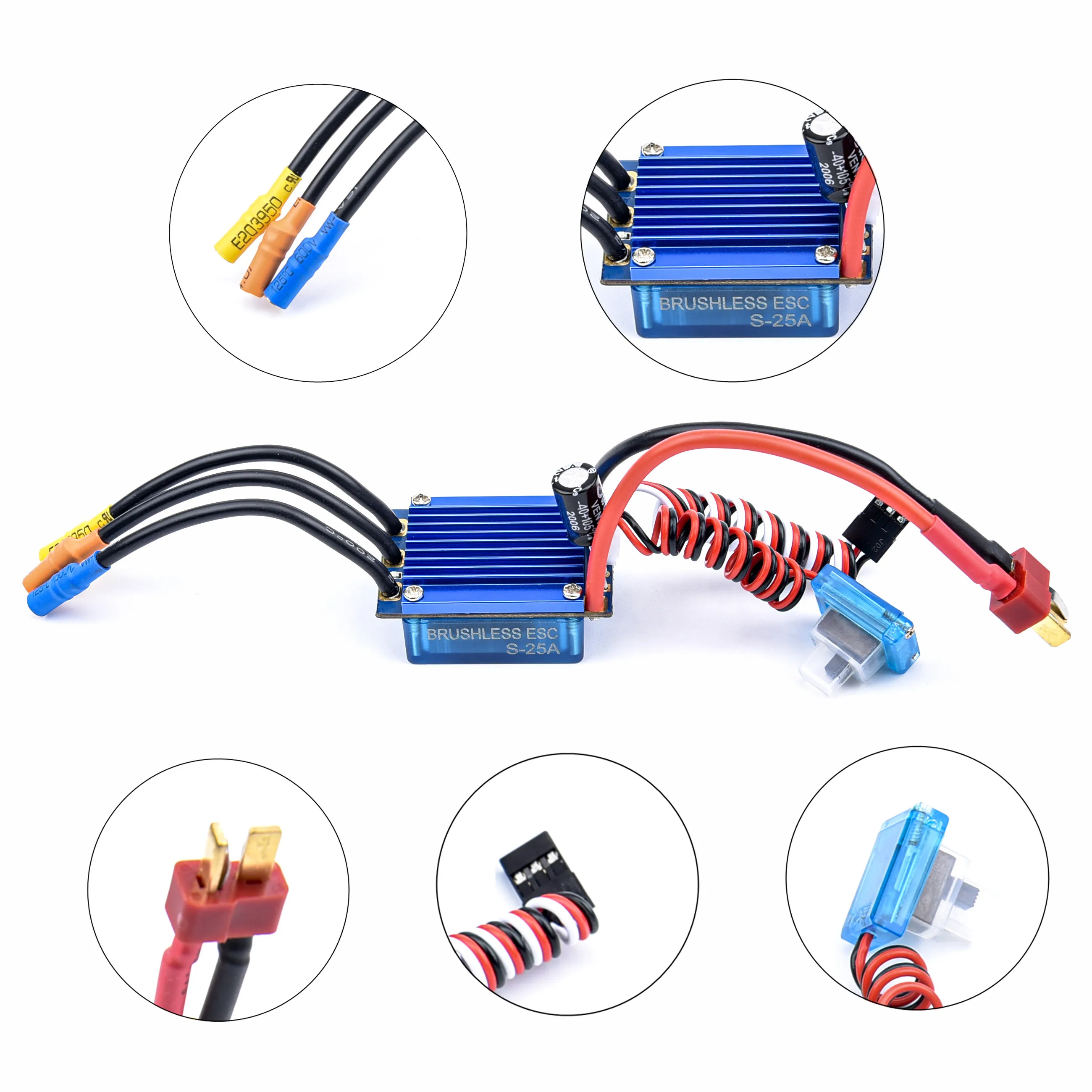 Motor sin escobillas 2435 3300KV 4500KV 4800KV / 2430 5800KV 7200KV + 25A ESC w/tarjeta de programaci&oacute;n para coche RC 1/18 y 1/16-3