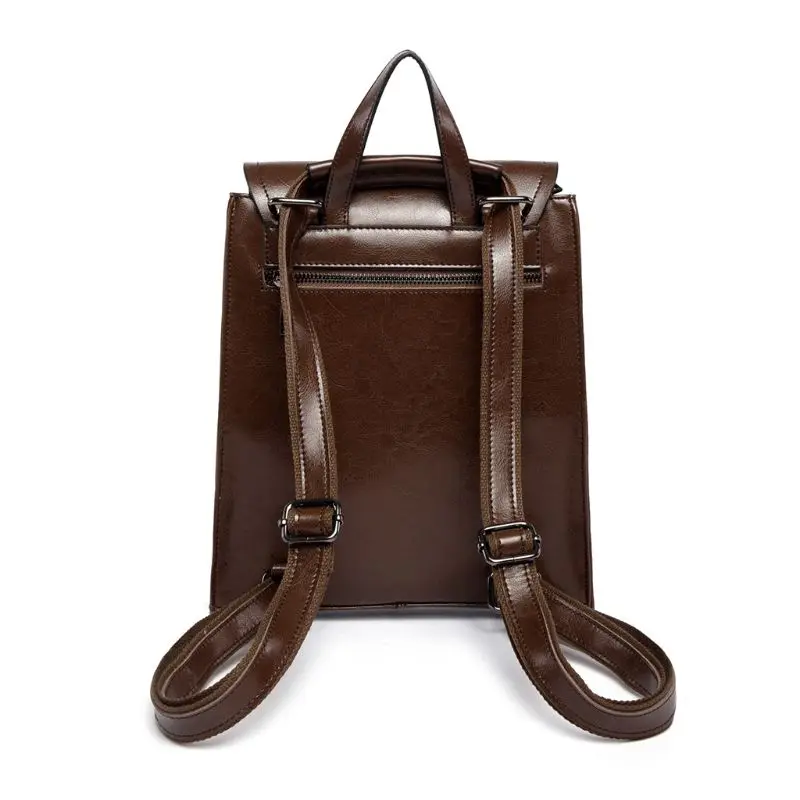 

Women's Vintage Genuine Leather Backpack School Backpacks Travel Rucksack Bag J60D