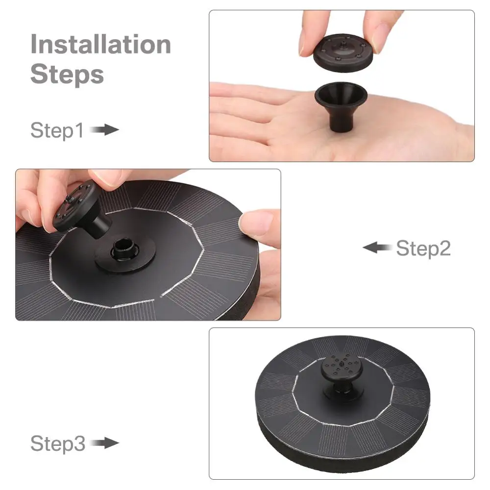 Мини фонтан на солнечной батарее плавающий водяной насос 130 мм 1 2 Вт для ванной