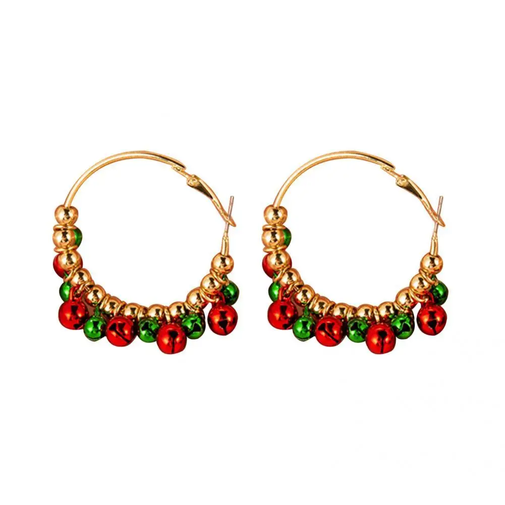 

Funny 1 Pair Funny All Match Christmas Tree Earrings Small Bells Lady Earrings Lightweight for Party