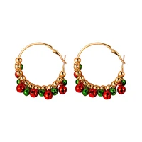 funny 1 pair funny all match christmas tree earrings small bells lady earrings lightweight for party