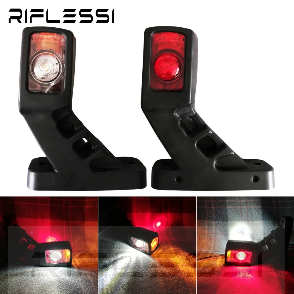 

2 x LED Rear Lights For Trailer Position Light 12V 24V Breadth Lighting Truck Clearance Lights Red White Amber