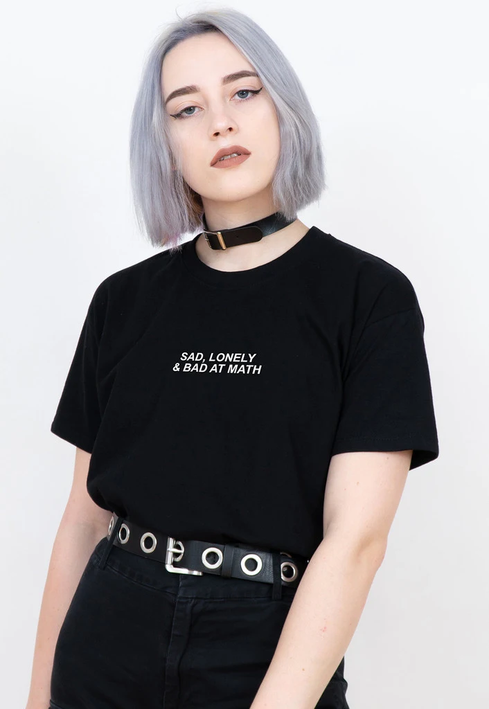 Женская забавная футболка Tumblr Grunge Повседневная Ulzzang с математикой|Футболки| |