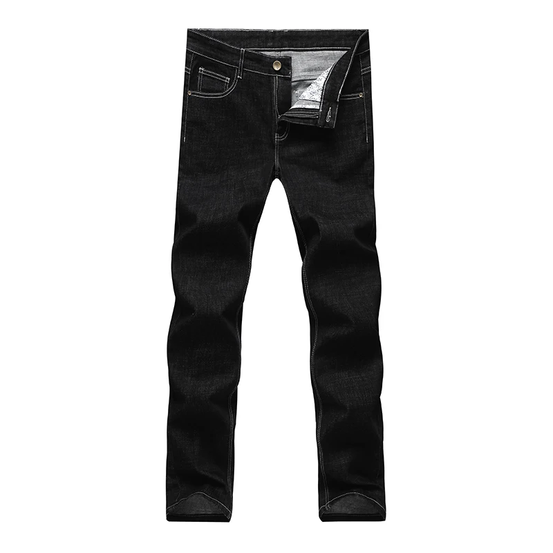 

Fashionable urban men's casual jeans Four seasons new Fit straight Elasticity Mid-rise denim trousers Classic blue black pants
