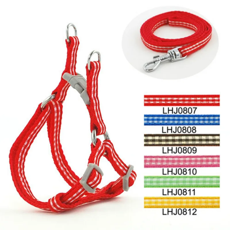 

Pet Products Supplies Harnesses 0.8cm Dog Cat Color Nylon Harnesses Leashes Chest Strap Set (6 Colors) 6pcs/lot