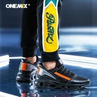 onemix running shoes for mens technology trainers men walking sneakers outdoor slip on light leather stitching sports shoes