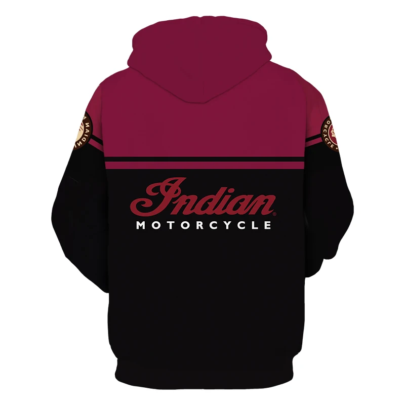 

New Men's Indian Motorcycle Hooded Sweatshirt 3D Logo Men's High Quality Harajuku Pullover Peripheral Outerwear Brand Clothing