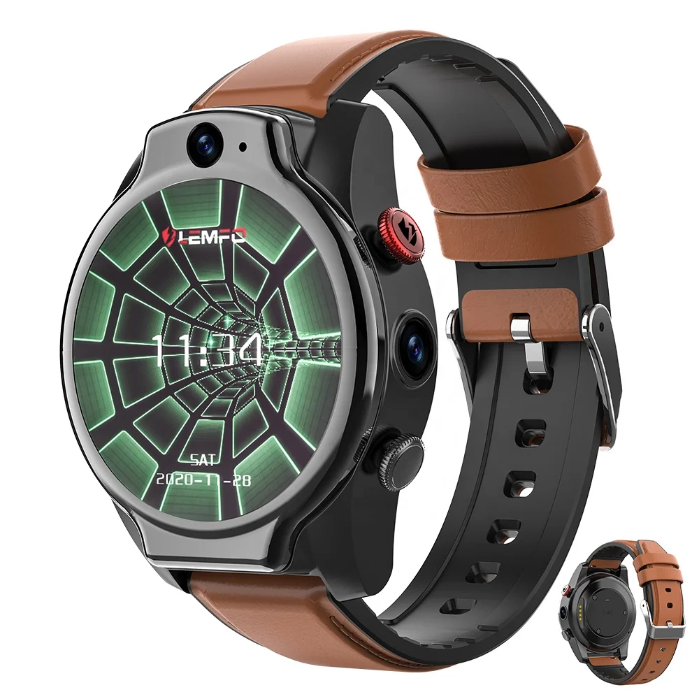

LEMFO LEM14 1.6 Inch Smart Watch Android 10 4GB 64GB IP68 Waterproof Dual Cameras 1100mAh Big Battery 4G LTE Smartwatch