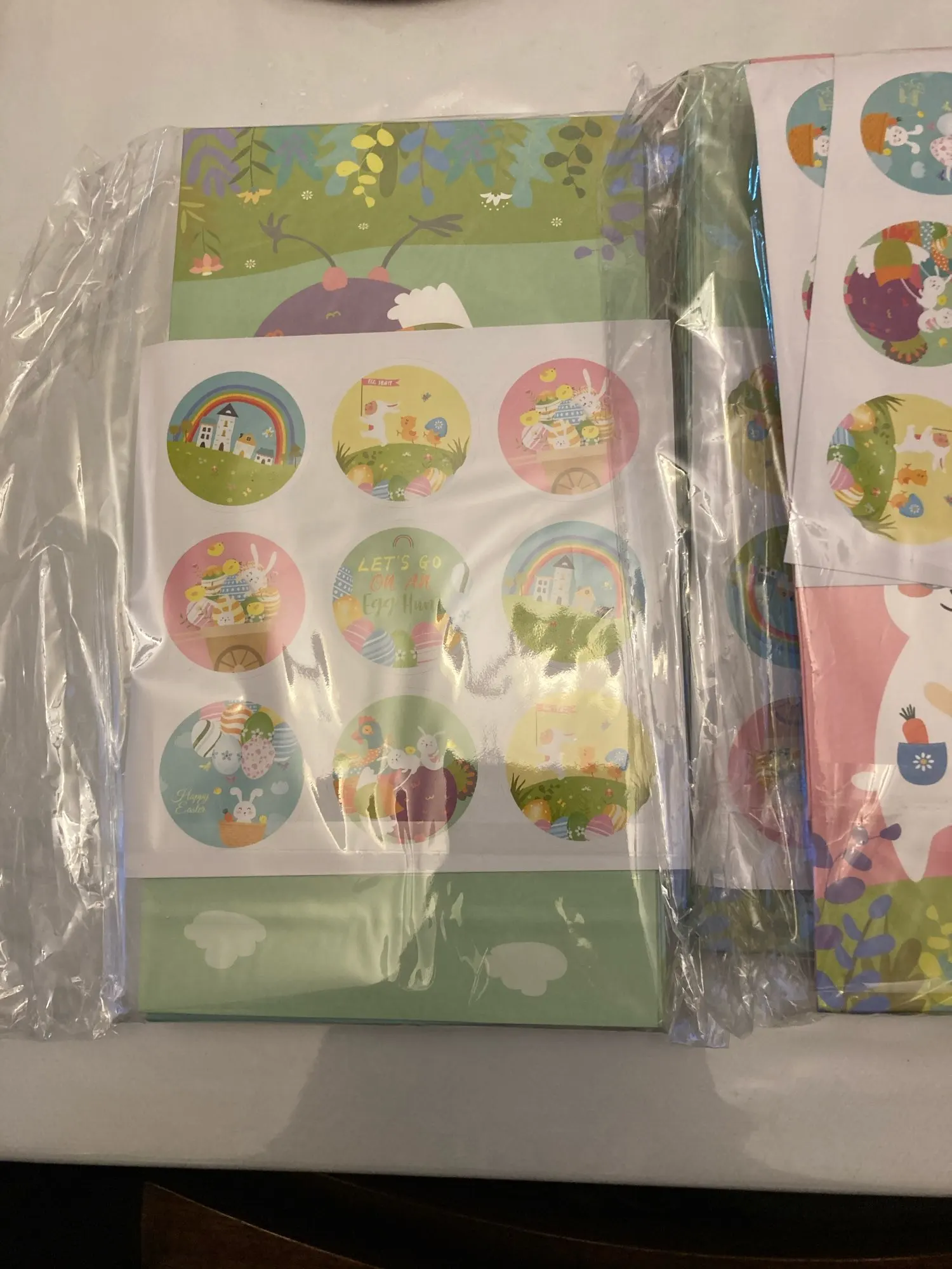 

12X Happy Easter Paper Bags Funny Rabbit Eggs Candy Gift Bags With Stickers Easter Food Cookies Packing Paper Bags Easter Decor