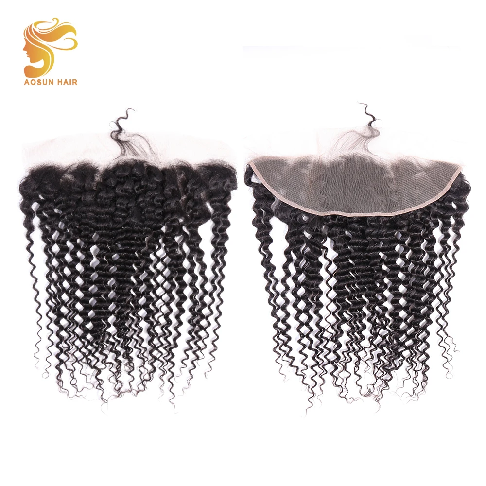 AOSUN бразильские человеческие волосы глубокая волна фронтальная сетка 13X4 от уха